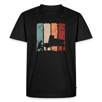 Pianist Piano Gift - Men's Premium Organic T-Shirt - black - Front - Nico (187cm)