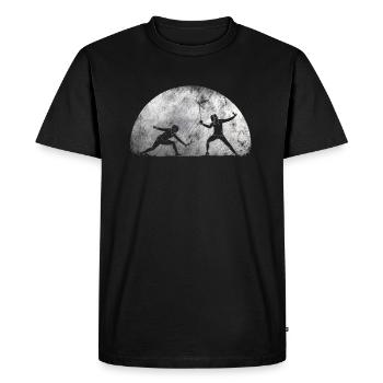 Moon fencing fencing duel - Men's Premium Organic T-Shirt - black - Front - Nico (187cm)