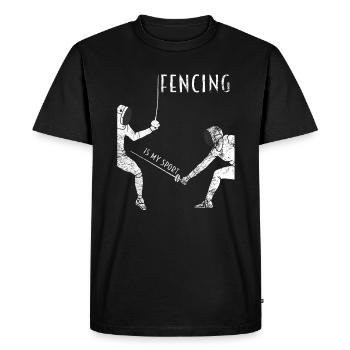 Duel escrime escrime sport escrimeur sabre épée Gesch - T-shirt Premium bio Homme - noir - Devant - Nico (187cm)