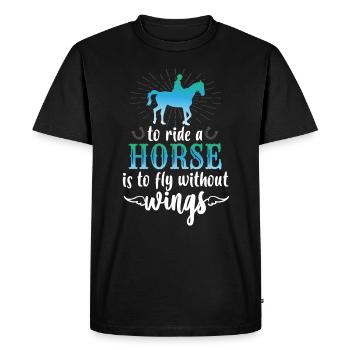 Cavalier équestre chevaux - T-shirt Premium bio Homme - noir - Devant - Nico (187cm)