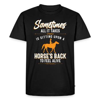 Cavalier Cavalier Chevaux - T-shirt Premium bio Homme - noir - Devant - Nico (187cm)