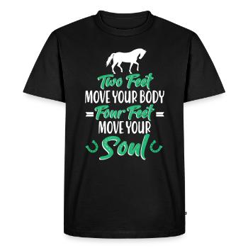 Cavalier Cavalier Chevaux - T-shirt Premium bio Homme - noir - Devant - Nico (187cm)