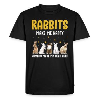 Bunnies rabbits - Men's Premium Organic T-Shirt - black - Front - Nico (187cm)