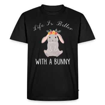 Bunnies rabbits - Men's Premium Organic T-Shirt - black - Front - Nico (187cm)