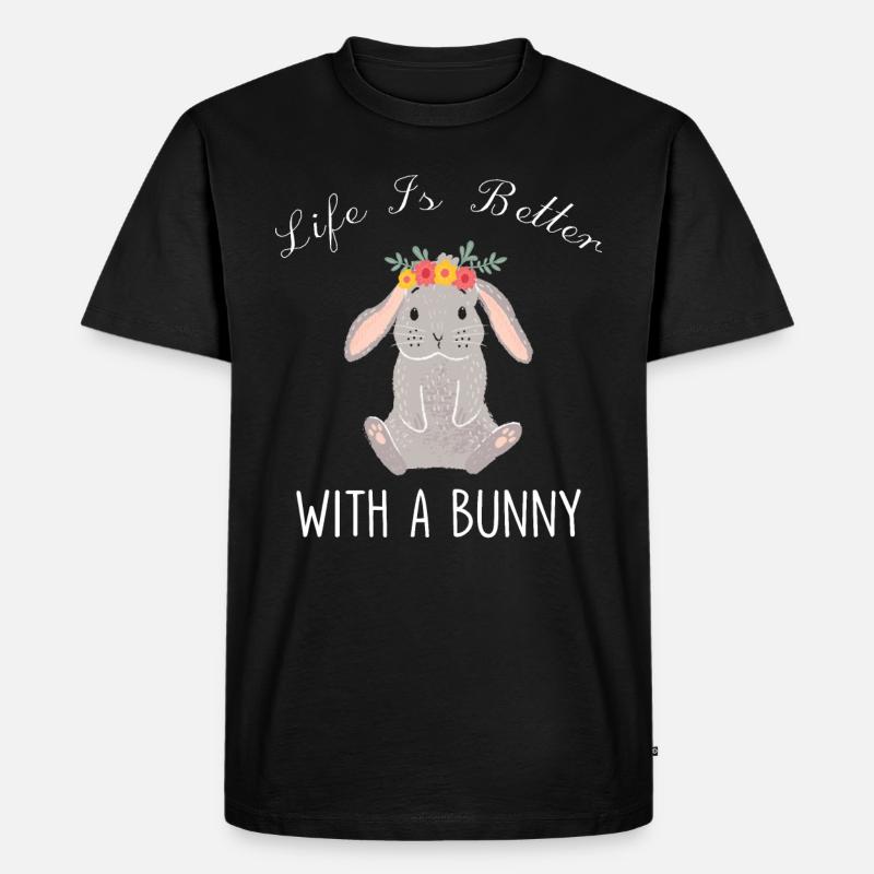 Hasen Kaninchen - Männer Premium Bio T-Shirt - Schwarz