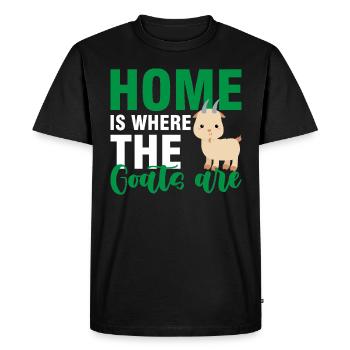 Chèvre - T-shirt Premium bio Homme - noir - Devant - Nico (187cm)