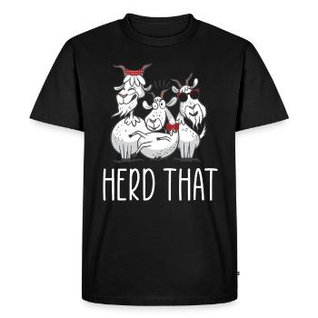 Chèvre - T-shirt Premium bio Homme - noir - Devant - Nico (187cm)