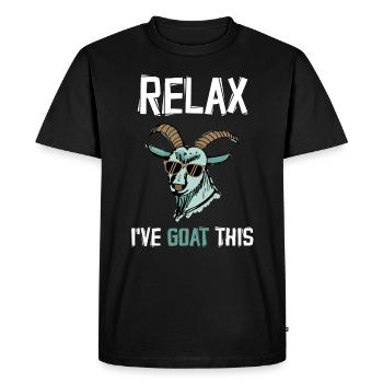Chèvre - T-shirt Premium bio Homme - noir - Devant - Nico (187cm)