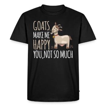 Chèvre - T-shirt Premium bio Homme - noir - Devant - Nico (187cm)
