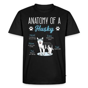 Husky dog - Men's Premium Organic T-Shirt - black - Front - Nico (187cm)