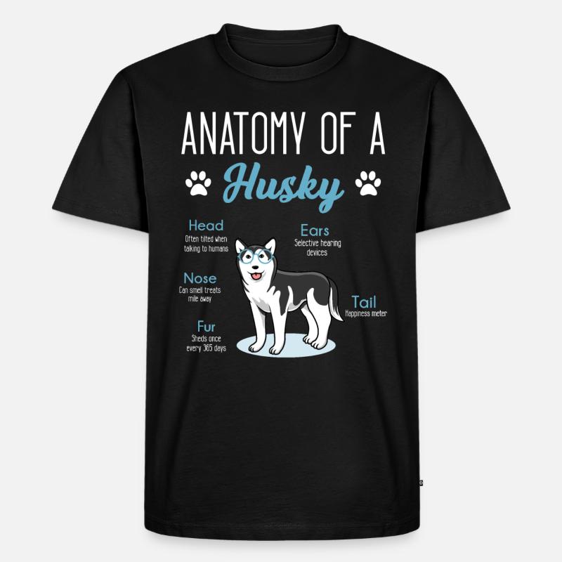 Huskyhund - Männer Premium Bio T-Shirt - Schwarz