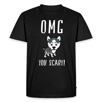 Husky dog - Men's Premium Organic T-Shirt - black - Front - Nico (187cm)