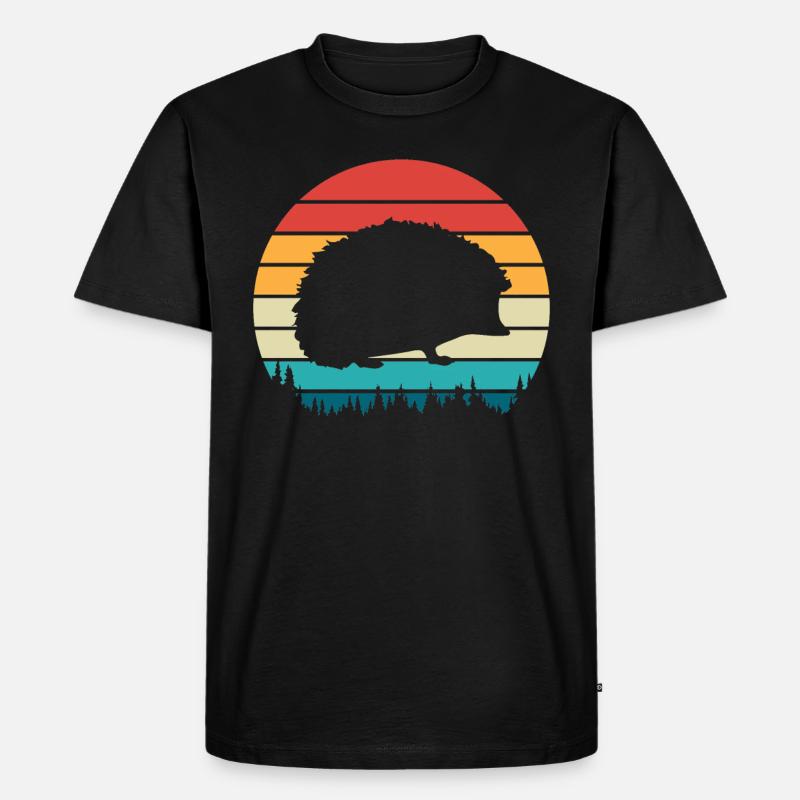 Igel - Männer Premium Bio T-Shirt - Schwarz