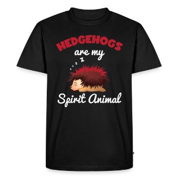 hedgehog - Men's Premium Organic T-Shirt - black - Front - Nico (187cm)