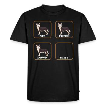 Chien Husky - T-shirt Premium bio Homme - noir - Devant - Nico (187cm)