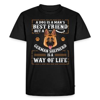 German shepherd dog - Men's Premium Organic T-Shirt - black - Front - Nico (187cm)