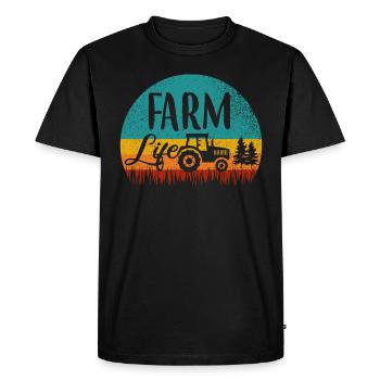 Agriculteur paysanne - T-shirt Premium bio Homme - noir - Devant - Nico (187cm)