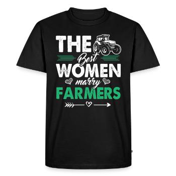 Agriculteur paysanne - T-shirt Premium bio Homme - noir - Devant - Nico (187cm)