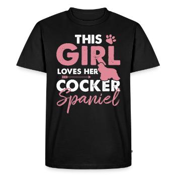 Cocker Spaniel - Men's Premium Organic T-Shirt - black - Front - Nico (187cm)