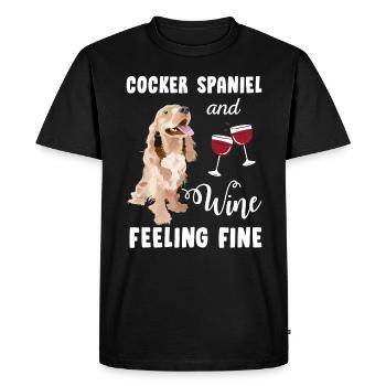 Cocker Spaniel - Men's Premium Organic T-Shirt - black - Front - Nico (187cm)