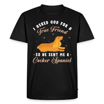 Cocker Spaniel - Men's Premium Organic T-Shirt - black - Front - Nico (187cm)