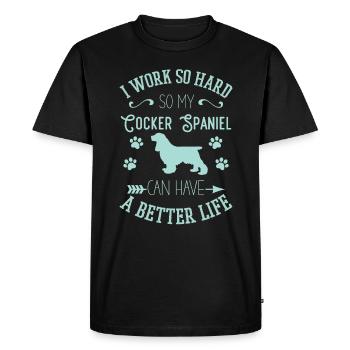 Cocker Spaniel - Men's Premium Organic T-Shirt - black - Front - Nico (187cm)