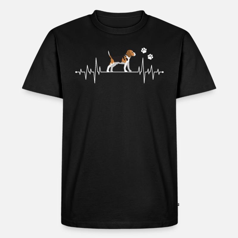 beagle - Männer Premium Bio T-Shirt - Schwarz