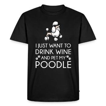 Pudel Poodle - Men's Premium Organic T-Shirt - black - Front - Nico (187cm)