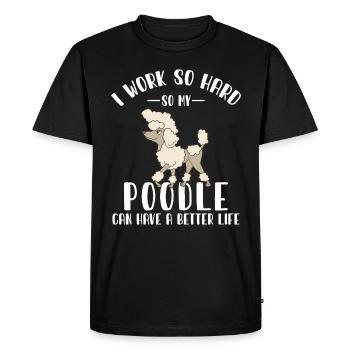 Pudel Poodle - Men's Premium Organic T-Shirt - black - Front - Nico (187cm)