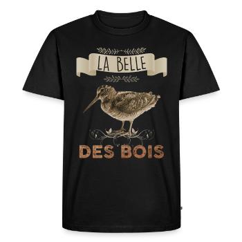 Bécasse la belle des bois - T-shirt Premium bio Homme - noir - Devant - Nico (187cm)