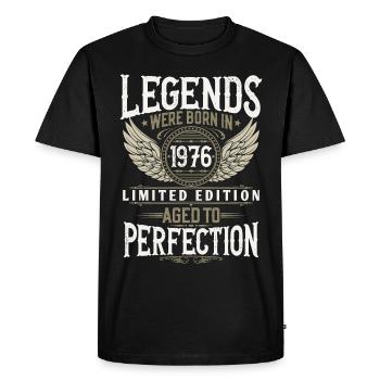 Né 1976 Légendes Anniversaire Cadeau - T-shirt Premium bio Homme - noir - Devant - Nico (187cm)