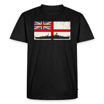 HMS HOOD Marine britannique - T-shirt Premium bio Homme - noir - Devant - Nico (187cm)