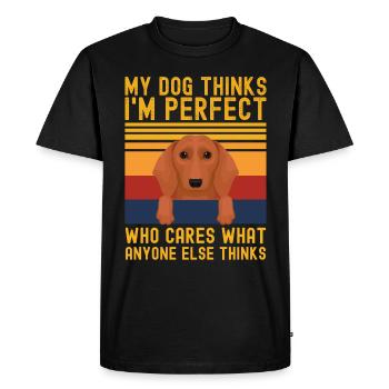 Teckel drôle en disant rétro - T-shirt Premium bio Homme - noir - Devant - Nico (187cm)