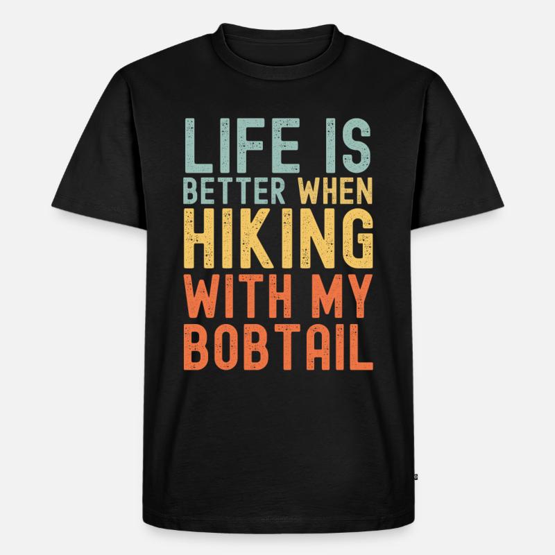 Bobtail Wanderhund retro - Männer Premium Bio T-Shirt - Schwarz