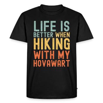 Hovawart Hiking dog retro - Men's Premium Organic T-Shirt - black - Front - Nico (187cm)