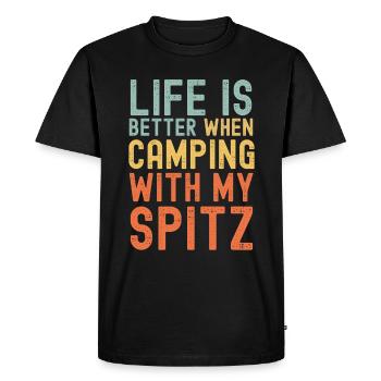 Spitz Camping retro vintage - Men's Premium Organic T-Shirt - black - Front - Nico (187cm)