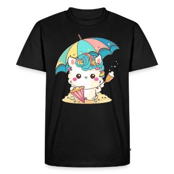 Licorne mignonne pour les enfants - T-shirt Premium bio Homme - noir - Devant - Nico (187cm)