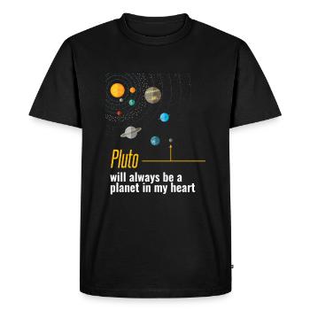 Pluto will always be a planet in my heart - Men's Premium Organic T-Shirt - black - Front - Nico (187cm)