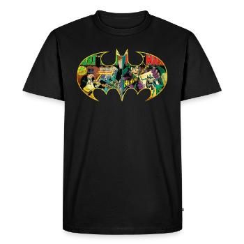Batman logo Comic Enfant Tee Shirt - T-shirt Premium bio Homme - noir - Devant - Nico (187cm)