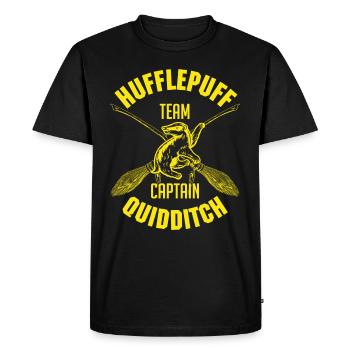 Harry Potter Emblème Hufflepuff Quidditch - T-shirt Premium bio Homme - noir - Devant - Nico (187cm)