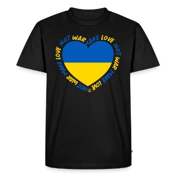 Peace Make Love No War Ukraine - Men's Premium Organic T-Shirt - black - Front - Nico (187cm)