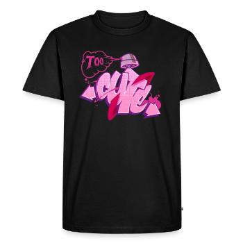 Graffiti 'Trop mignon | Trop mignon - T-shirt Premium bio Homme - noir - Devant - Nico (187cm)