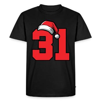 31 Numéro Noël - T-shirt Premium bio Homme - noir - Devant - Nico (187cm)