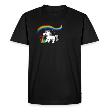 unicorn - Men's Premium Organic T-Shirt - black - Front - Nico (187cm)