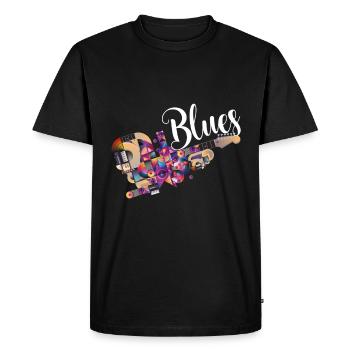 guitare blues - T-shirt Premium bio Homme - noir - Devant - Nico (187cm)