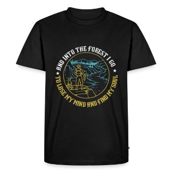 et dans la forêt je vais perdre mon esprit et trouver - T-shirt Premium bio Homme - noir - Devant - Nico (187cm)