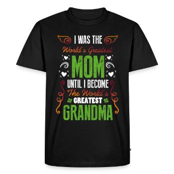 J'étais la plus grande maman du monde - T-shirt Premium bio Homme - noir - Devant - Nico (187cm)