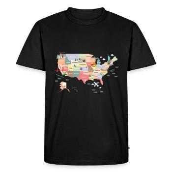 USA - Männer Premium Bio T-Shirt - Schwarz - Vorne - Nico (187cm)