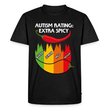 autism rating extra spicy herb lemon mild medium - Men's Premium Organic T-Shirt - black - Front - Nico (187cm)