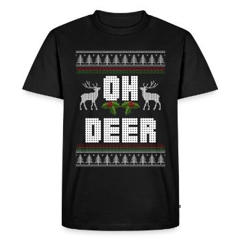 oh deer - Men's Premium Organic T-Shirt - black - Front - Nico (187cm)